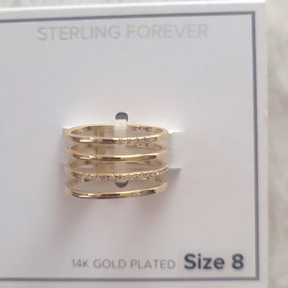 Sterling Forever Gold Plated Multi-Band Ring - Picture 4 of 4